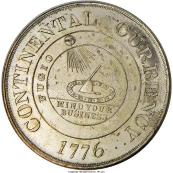 Thomas Elder Dickeson Continental Currency Dollar muling, Obverse