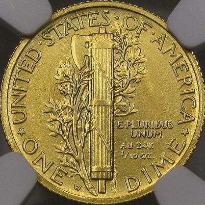 DM Rare Coins coin photography service depicts a 100th anniversary Mecury dime certified by NGC.