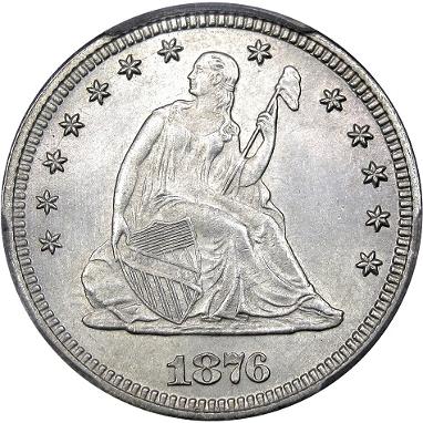 1876 MPD Flynn-004 Seated Liberty quarter Misplaced Date, courtesy DM Rare Coins coin photography service.