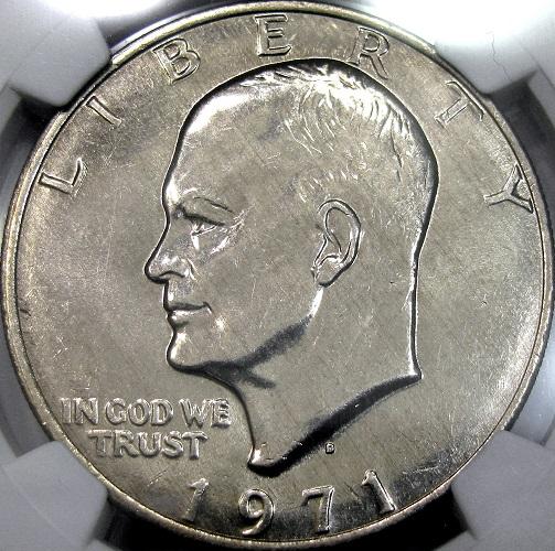 DM Rare Coins coin photography service captures Prooflike Eisenhower dollar. NGC Prooflike coins must be reflective at 2-4 inches.