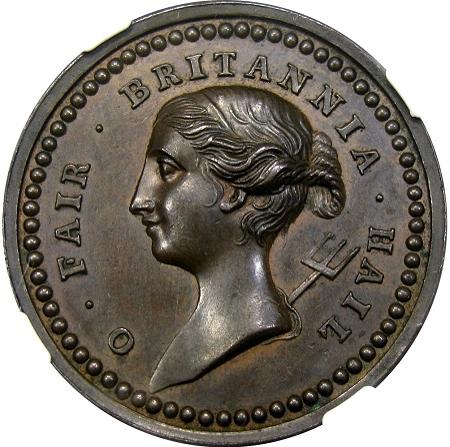 DM Rare Coins coin photography service provides an image of rare, NGC certified medal that is closely related to Betts medals of the French and Indian War.